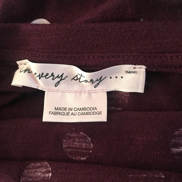 In Every Story T-Shirt Women's Size 5XL Polka Dot Purple Top Cotton Blend - Picture 8 of 11